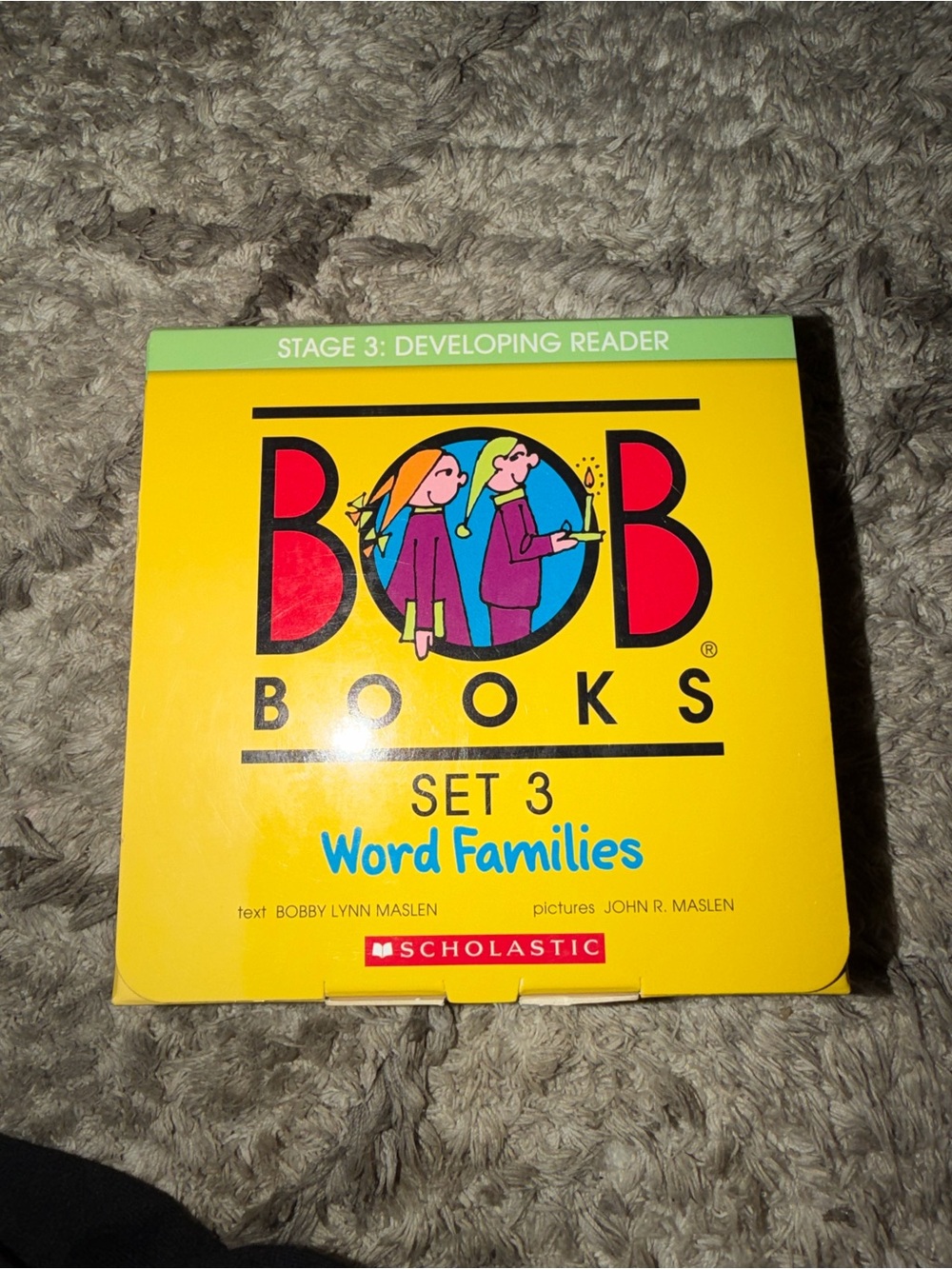 Scholastic BOB Books Set 3 Word Families - Yellow with Green Accent
